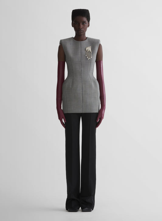 checked stockman mini dress