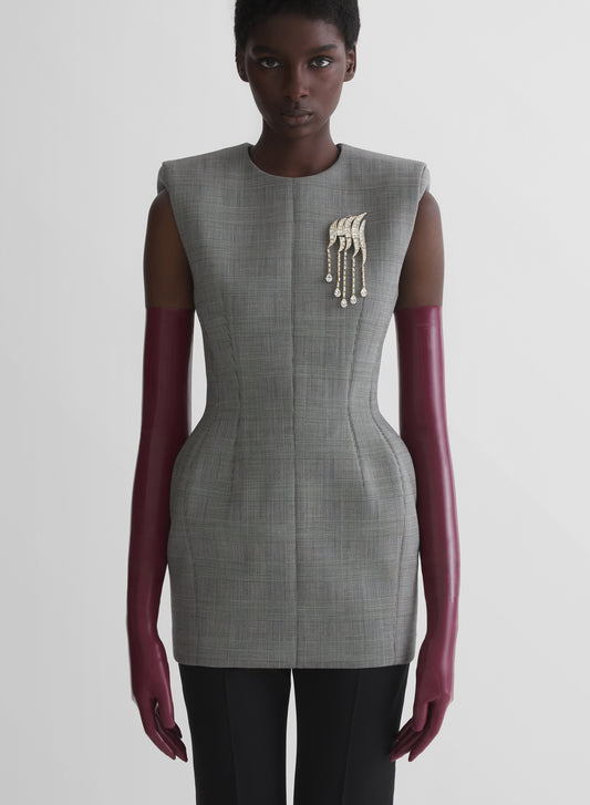 checked stockman mini dress