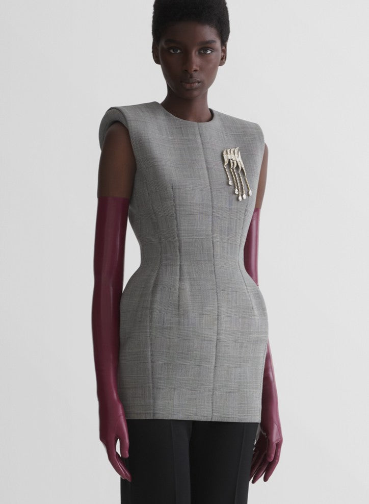 checked stockman mini dress