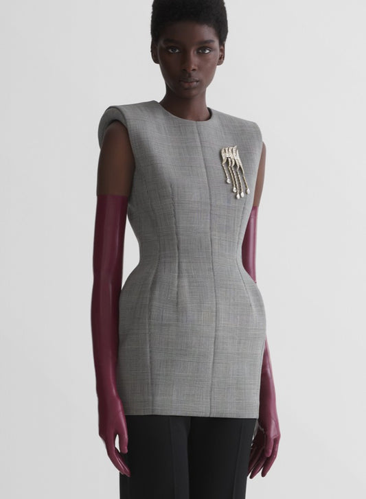 checked stockman mini dress