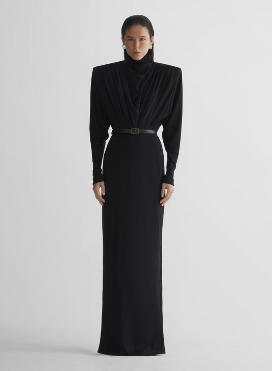 black column power dress