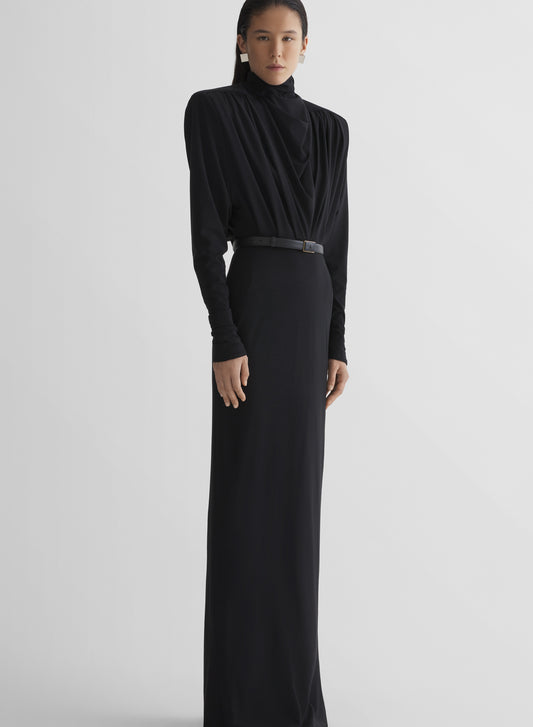 black column power dress