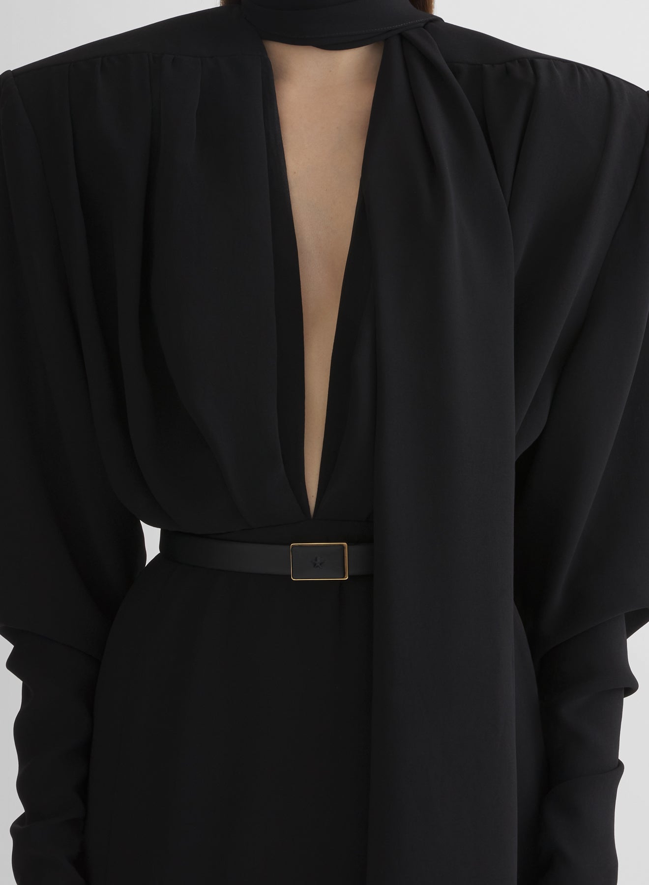 black scarf power dress