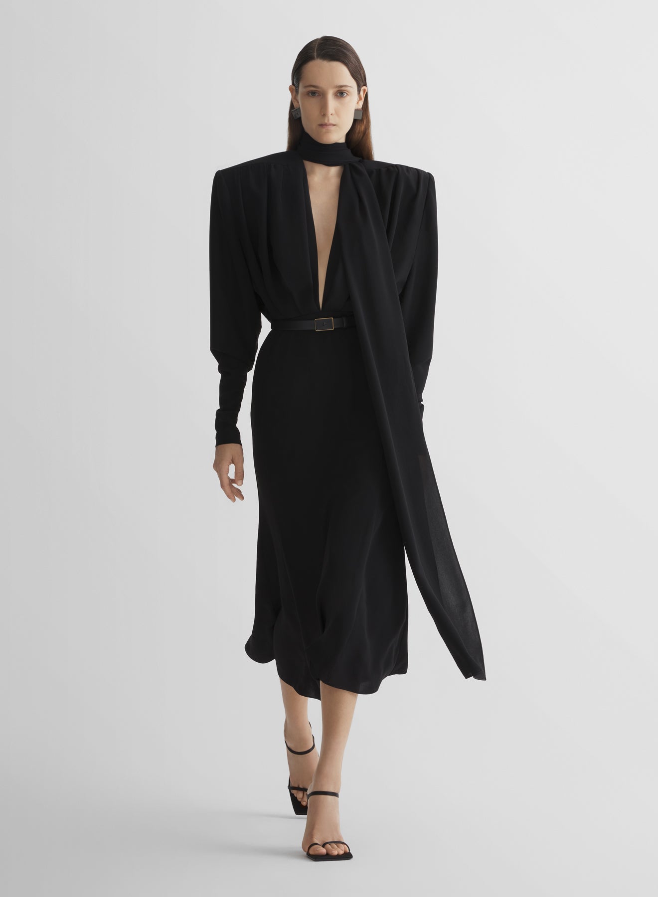 black scarf power dress