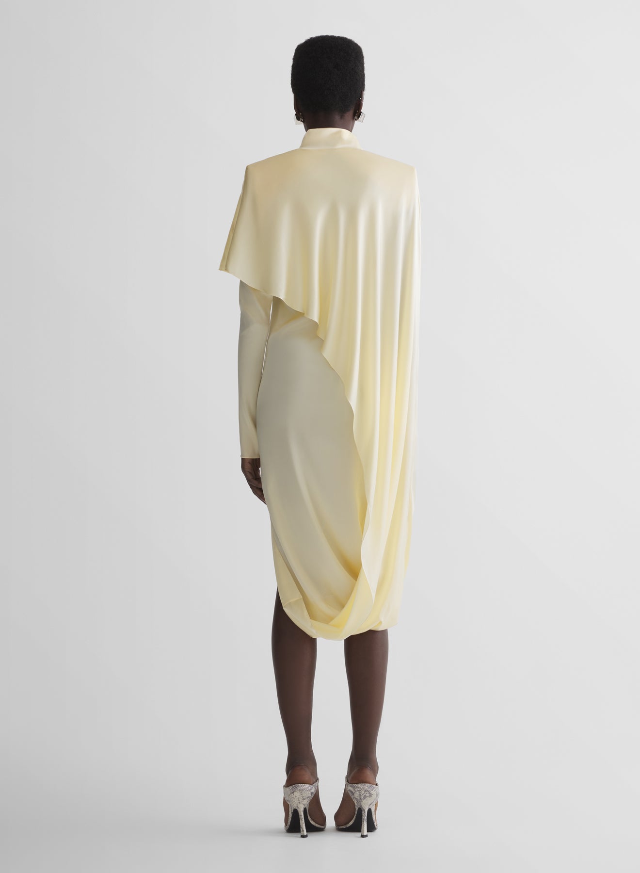 butter yellow cascade dress
