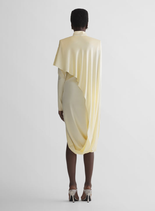 butter yellow cascade dress