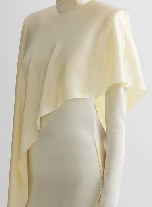 butter yellow cascade dress