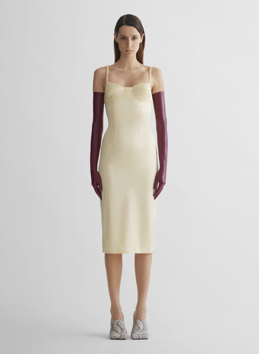 butter yellow lingerie dress