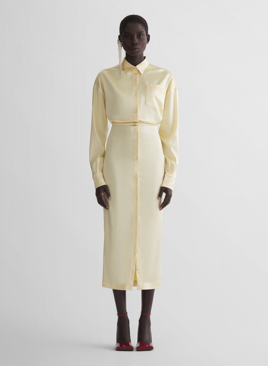 butter yellow shirt dress