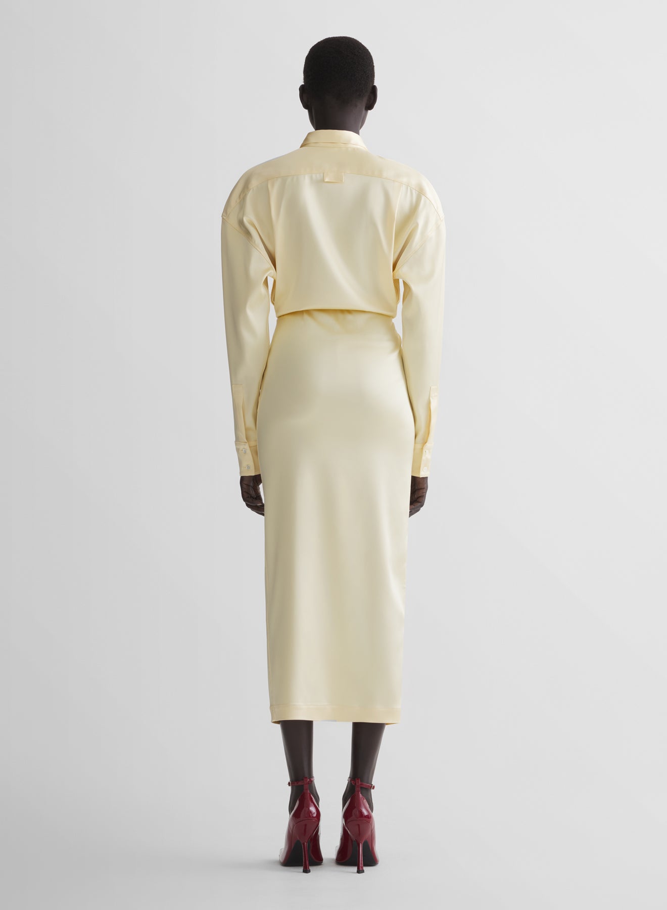 butter yellow shirt dress