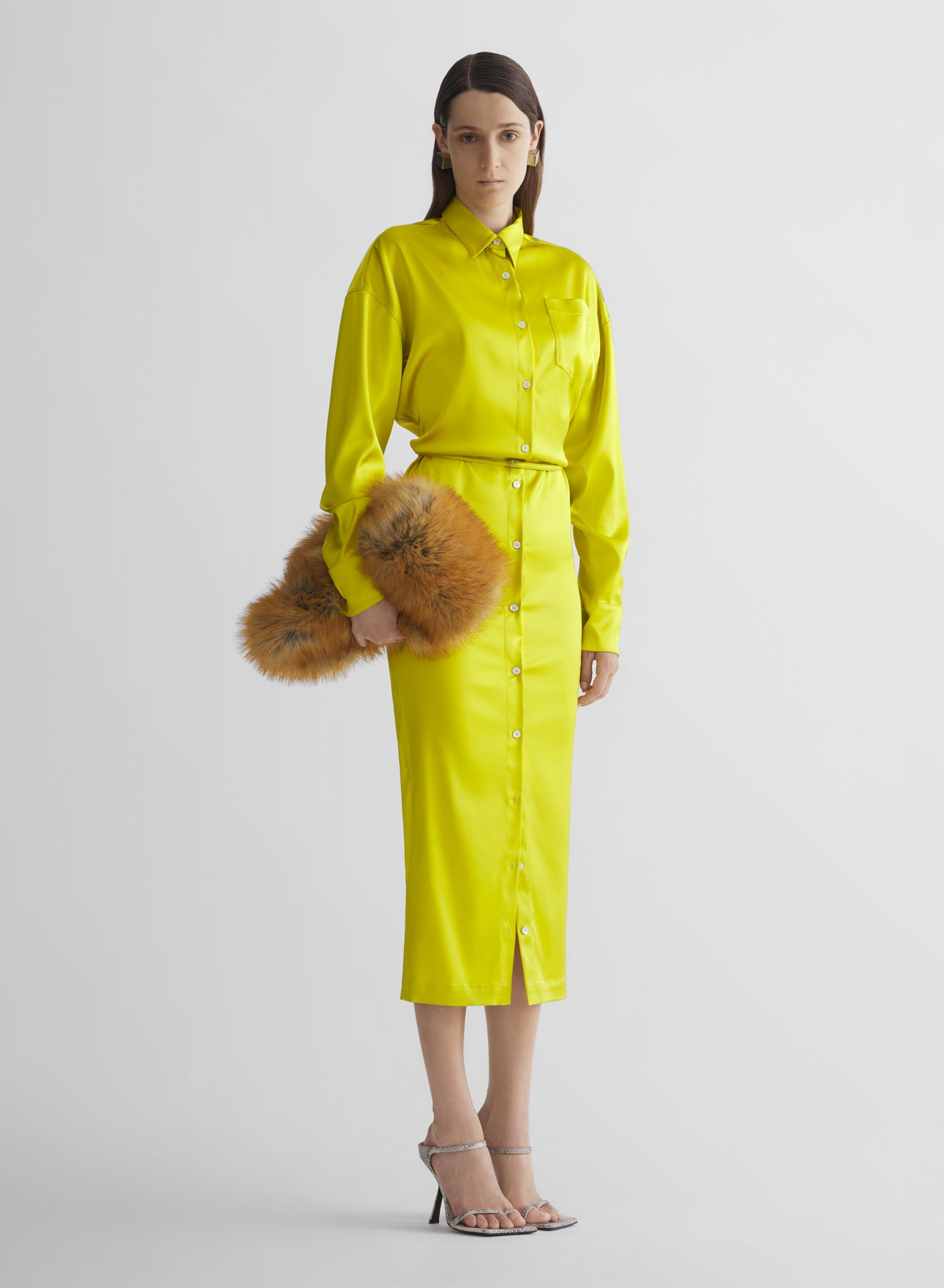 toxic yellow shirt dress