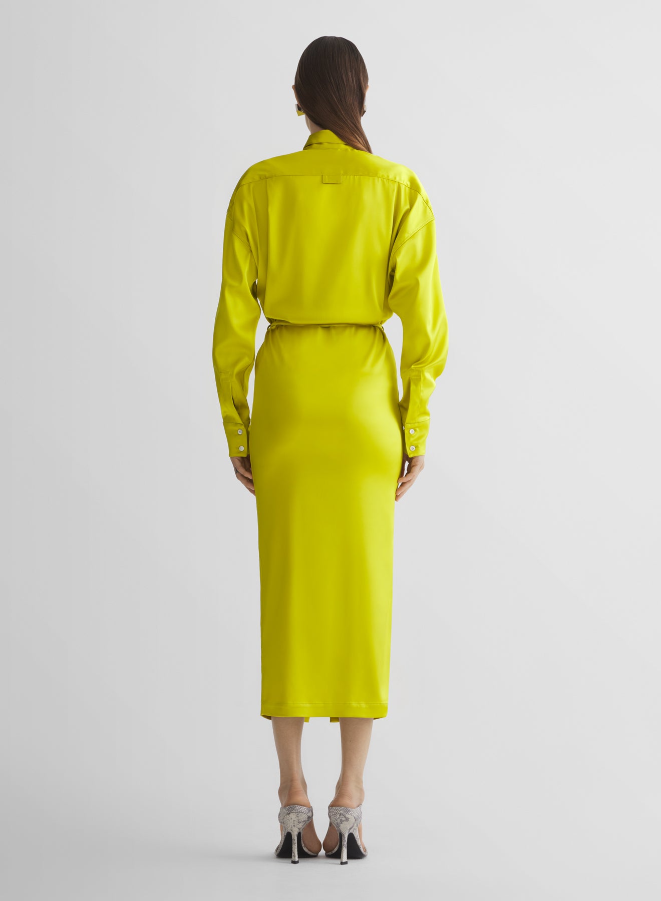 chartreuse shirt dress The Perfect Elevated T-Shirt Dress in Chartreuse Green 1XL
