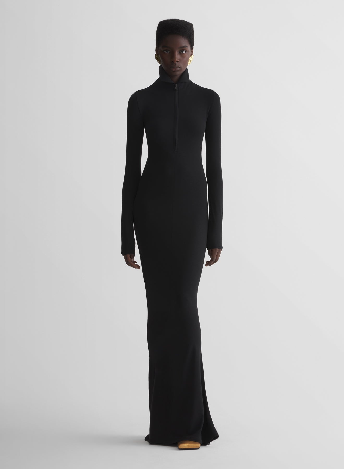 black jersey column dress