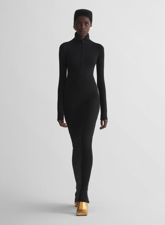 black jersey column dress