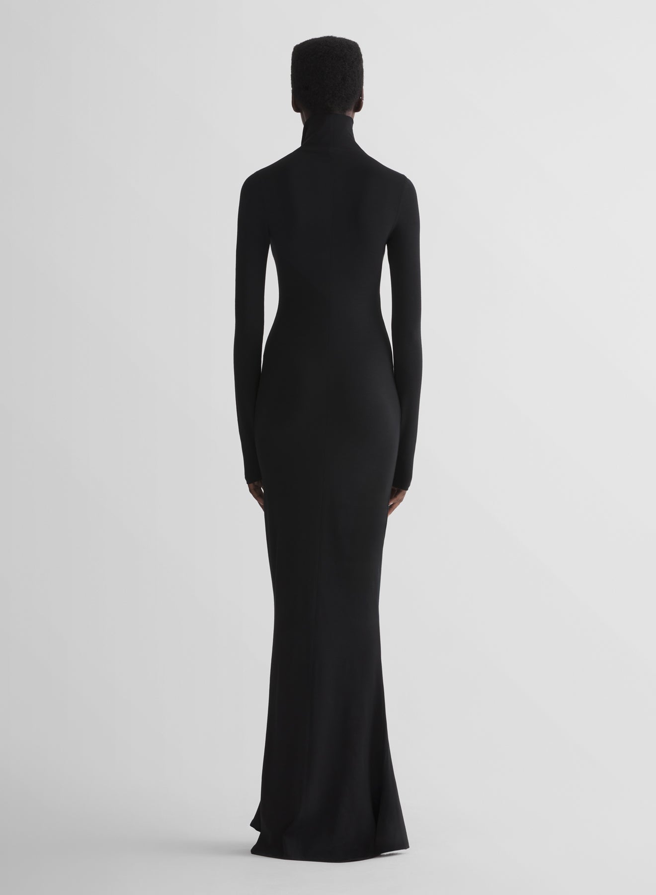 black jersey column dress