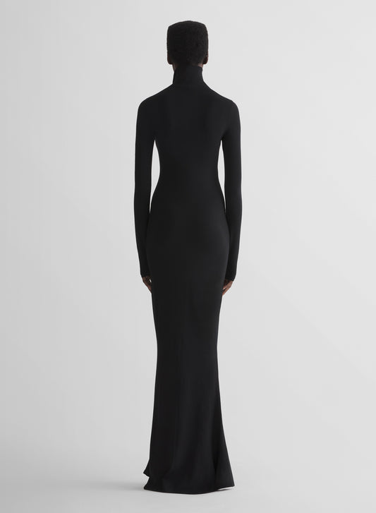 black jersey column dress