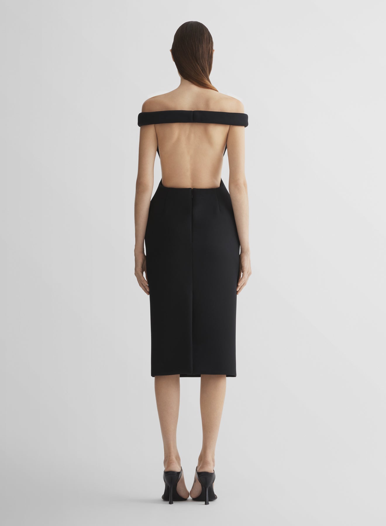 black sculptural dress