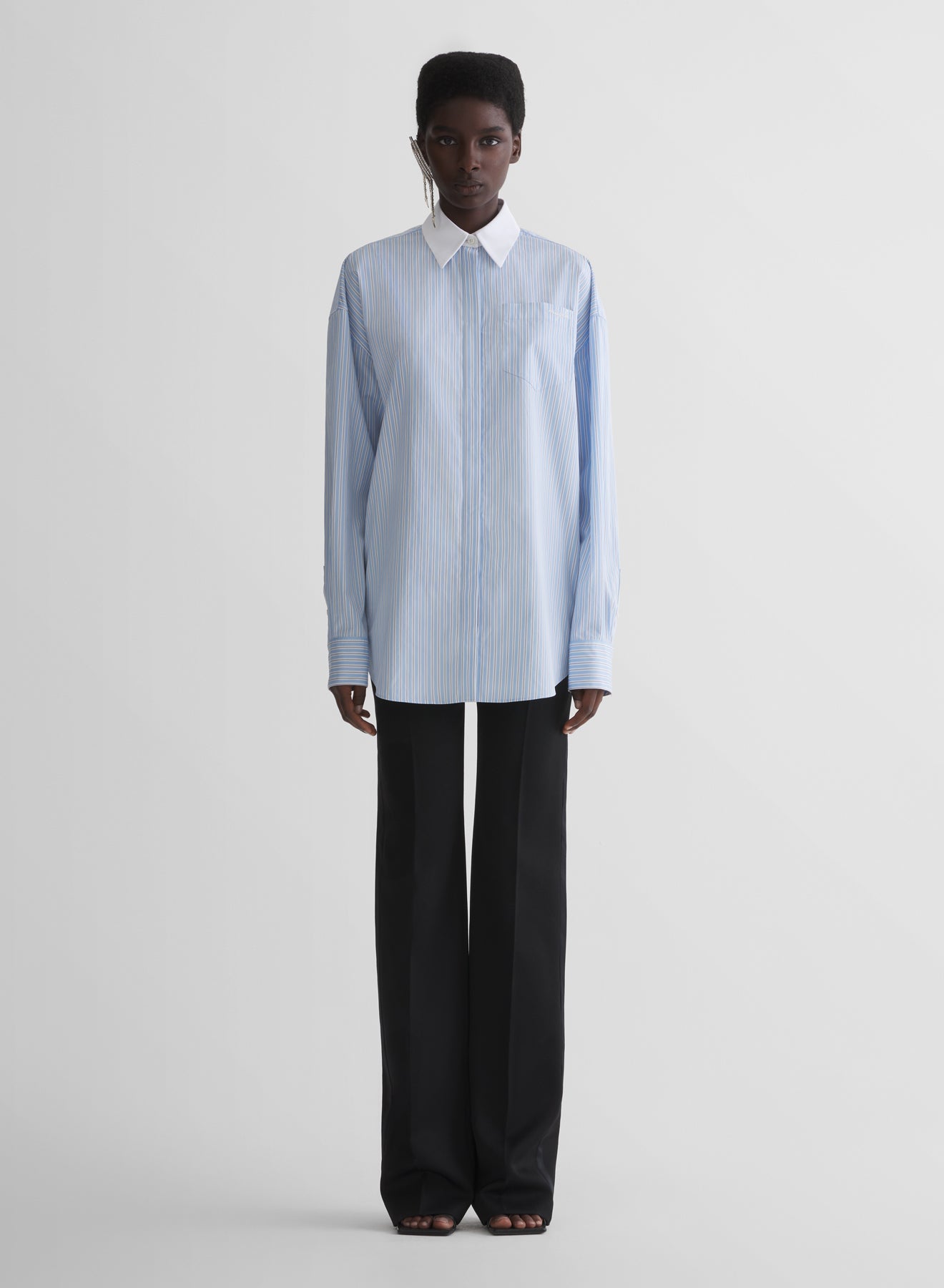 blue masculine shirt