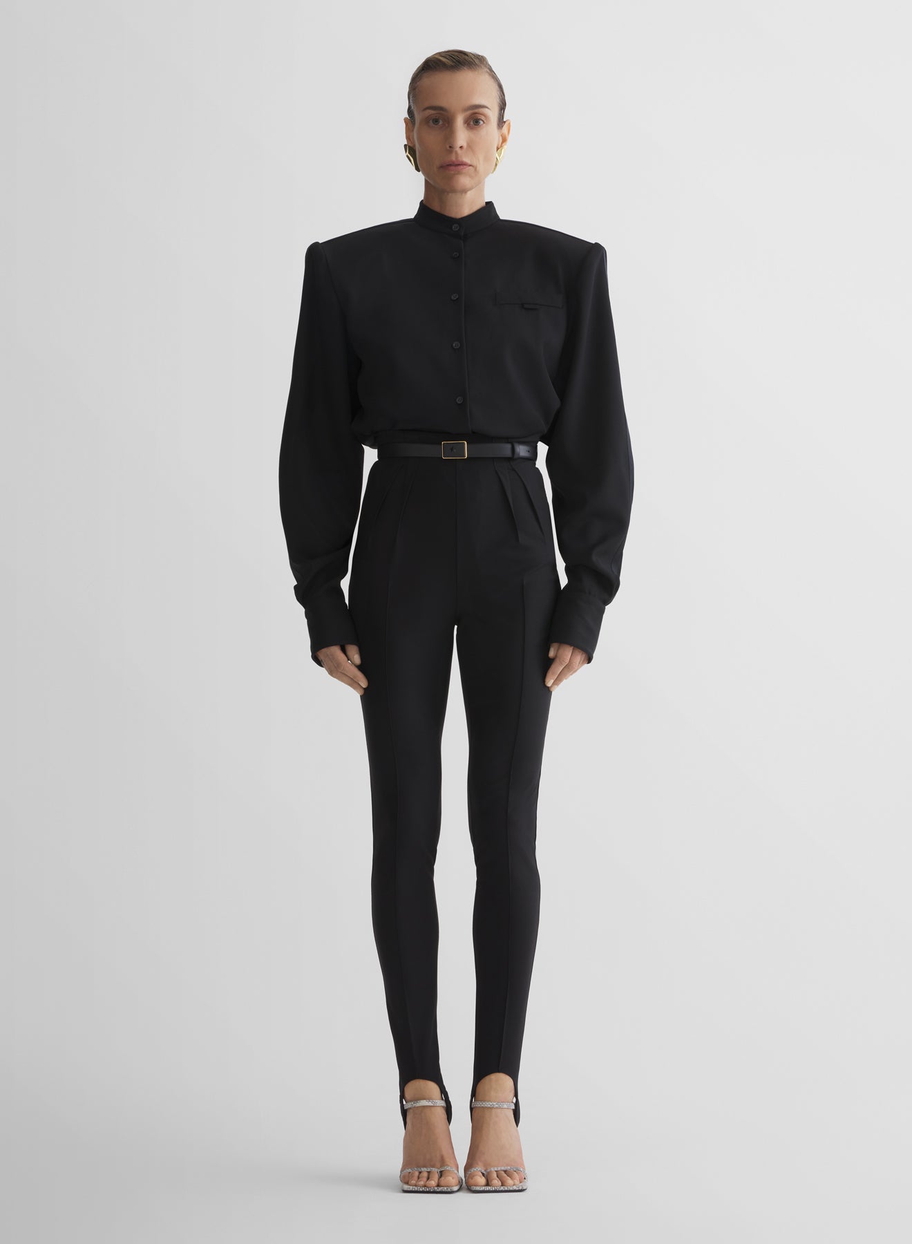 black tailored leggings