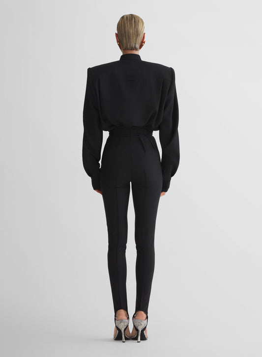 black tailored leggings