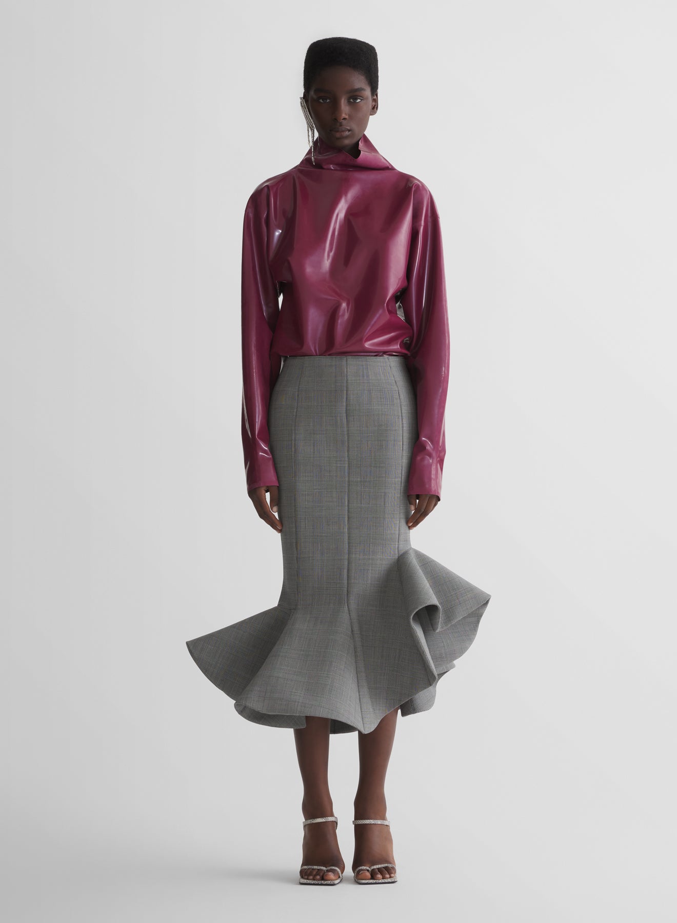 checked mermaid skirt