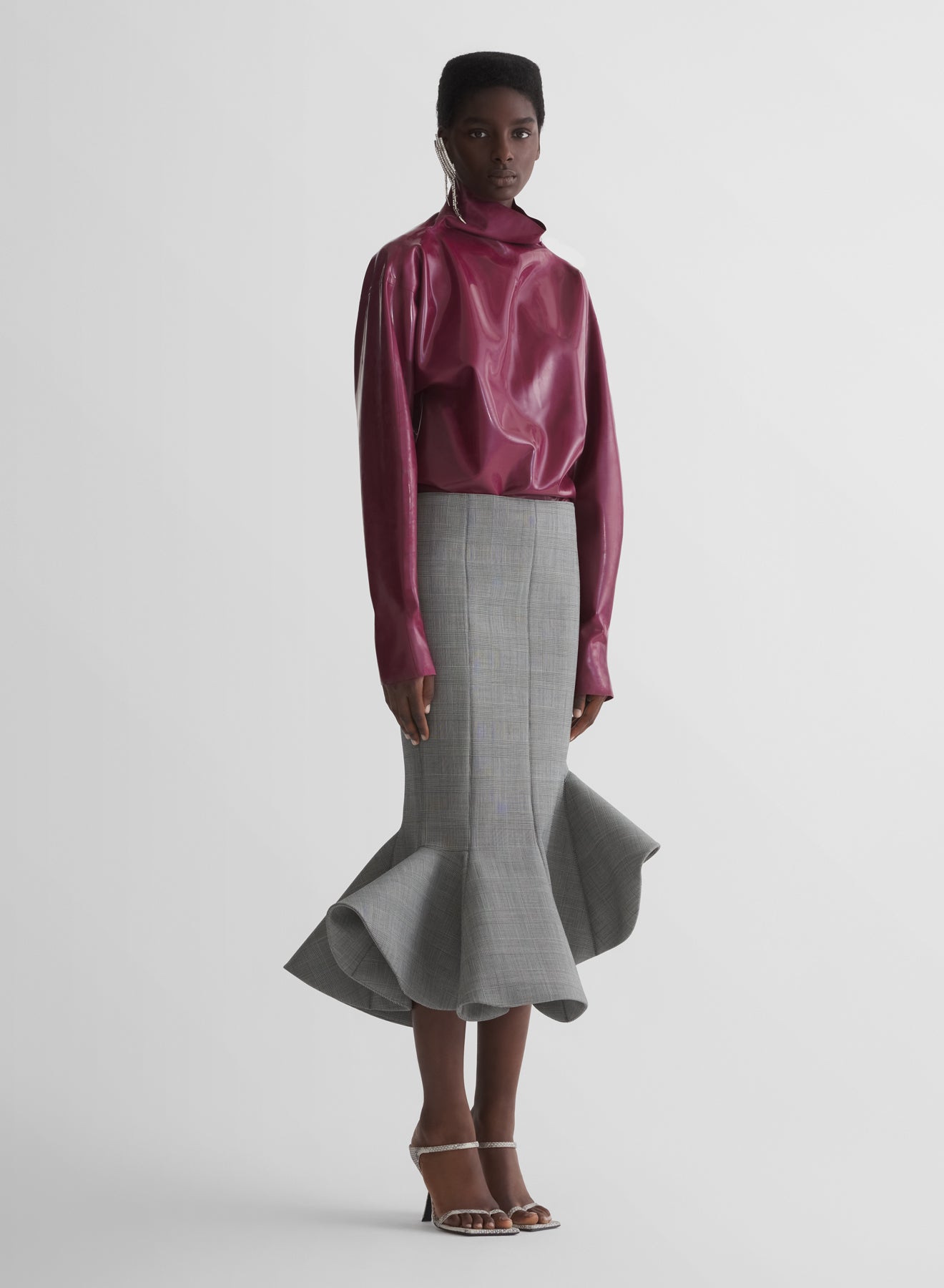 checked mermaid skirt