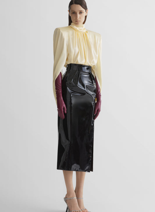 butter yellow cascade tunic