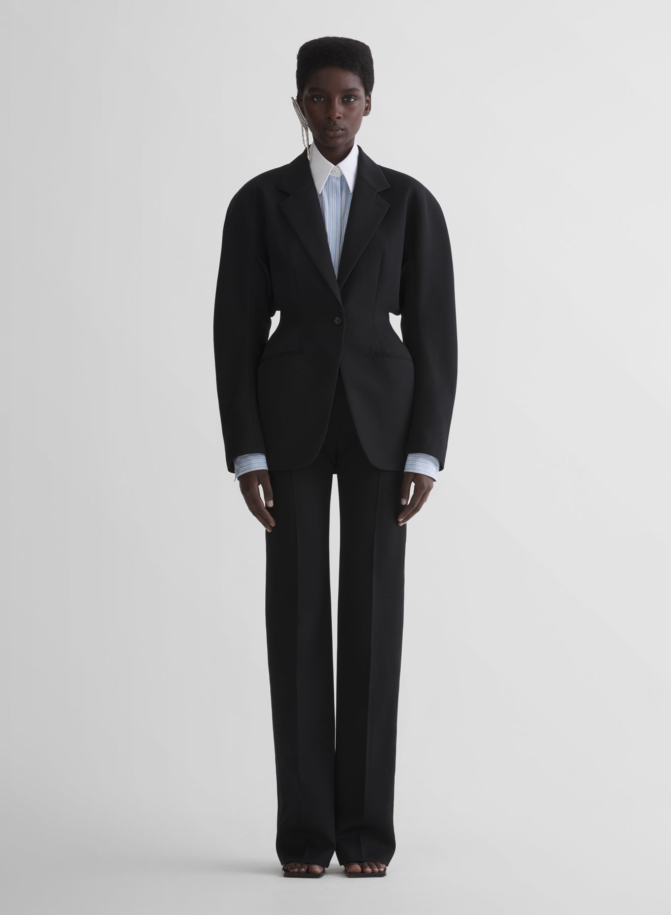 black cinched jacket