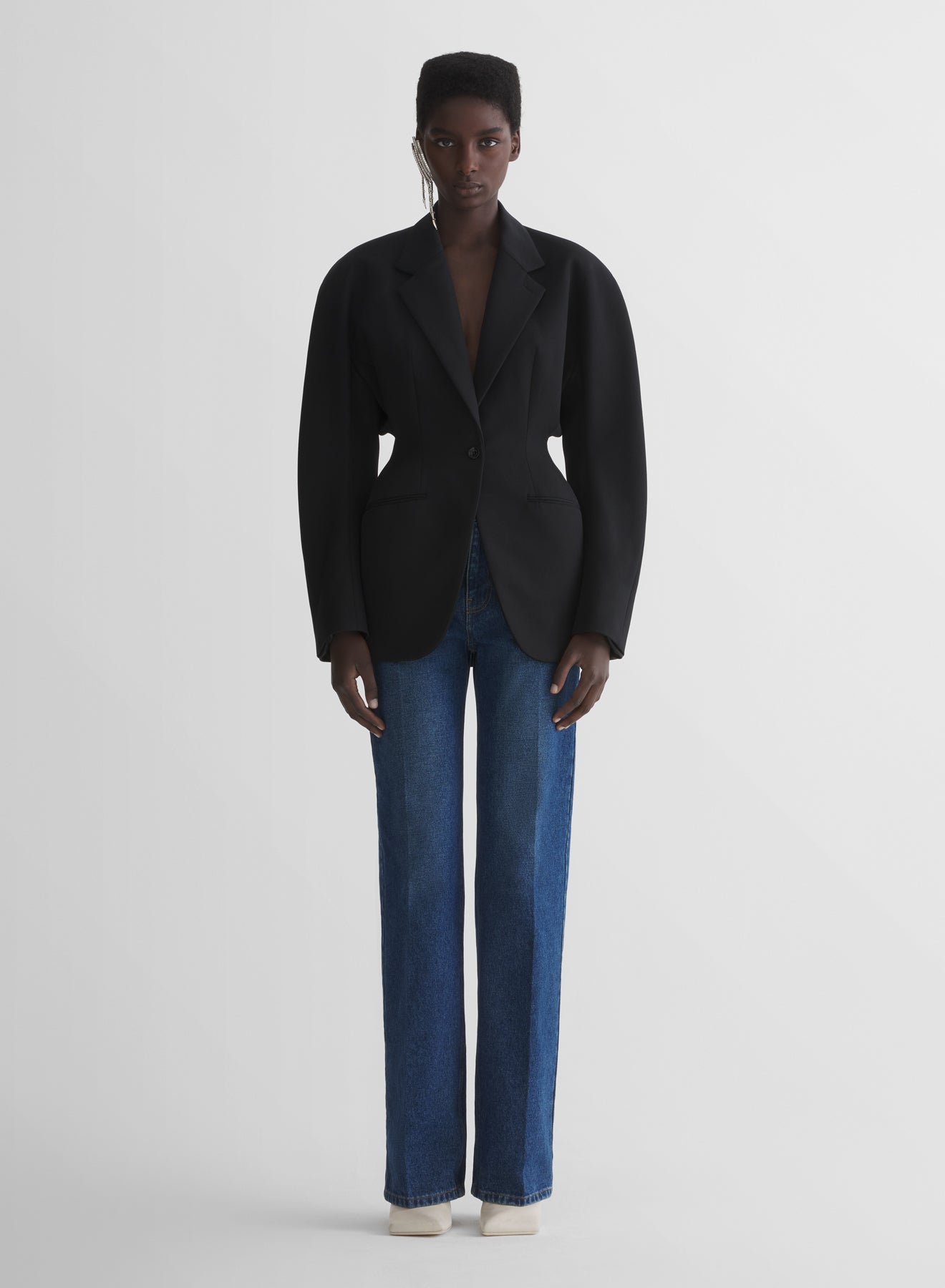 black cinched jacket