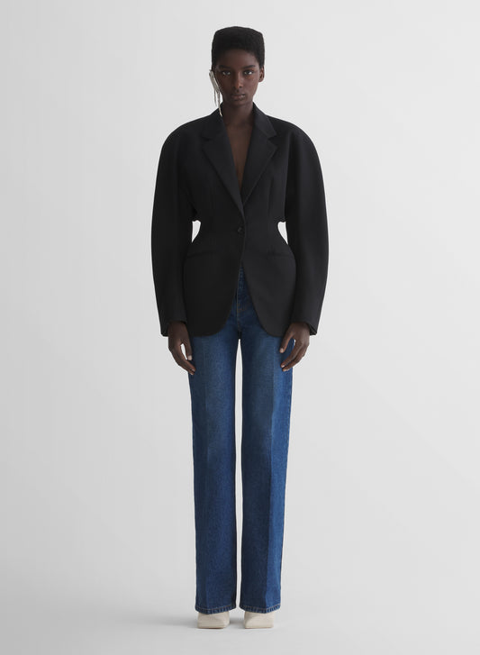 black cinched jacket