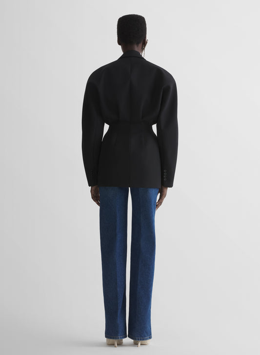 black cinched jacket