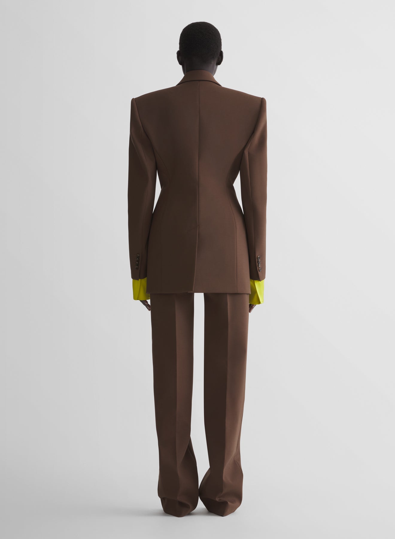 brown low waist straight trousers