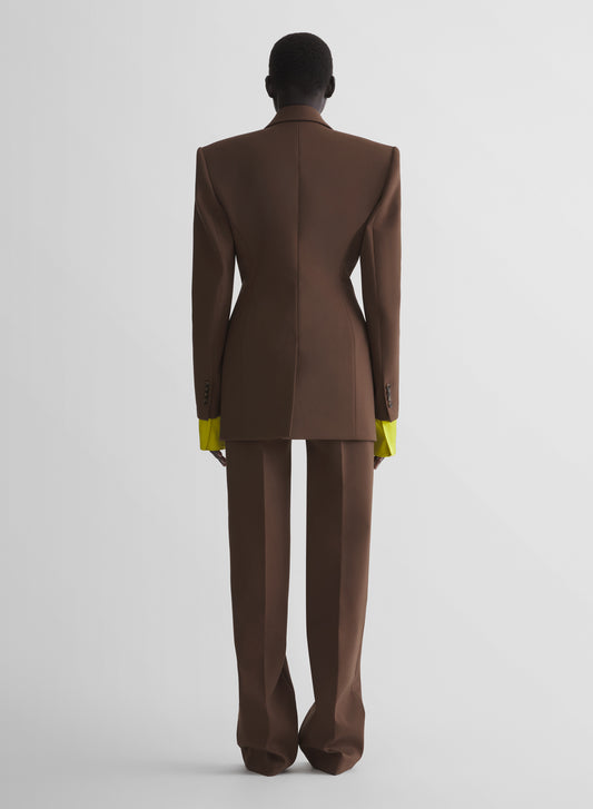 brown low waist straight trousers