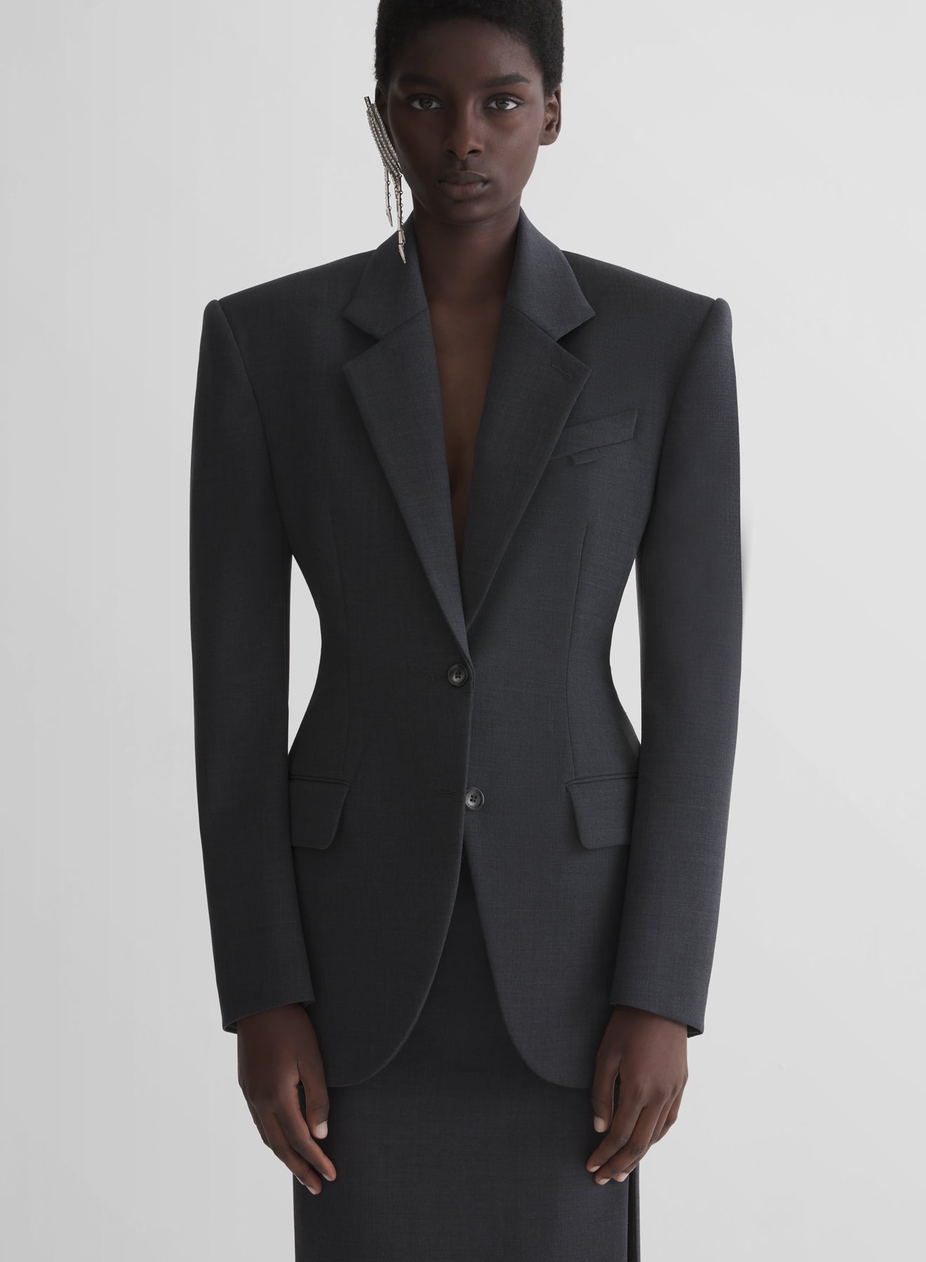 grey masculine jacket