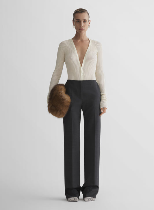 off-white knit buttoned bodyshort