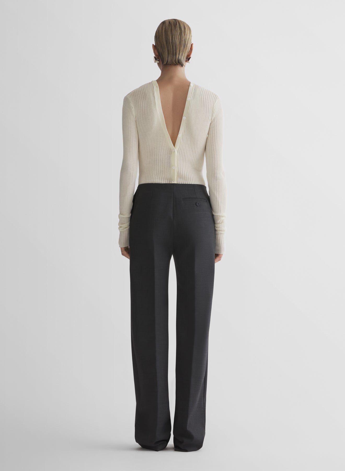 off-white knit buttoned bodyshort