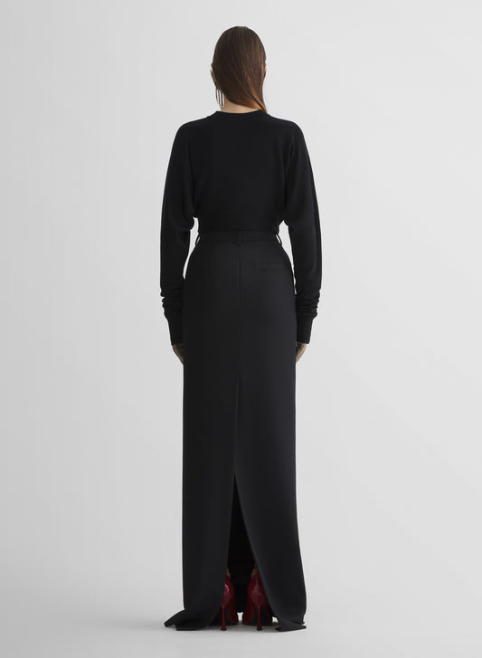 black tailored long skirt
