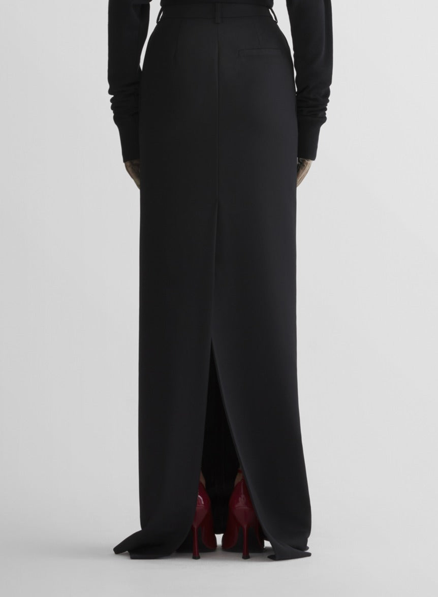 black tailored long skirt