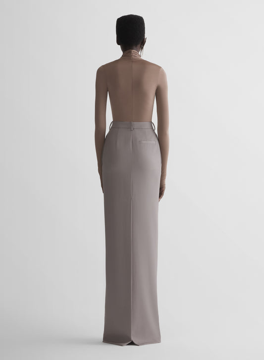 grey tailored long skirt