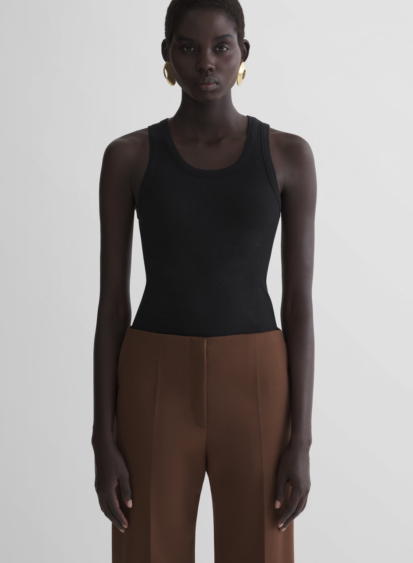 black ribbed tank top