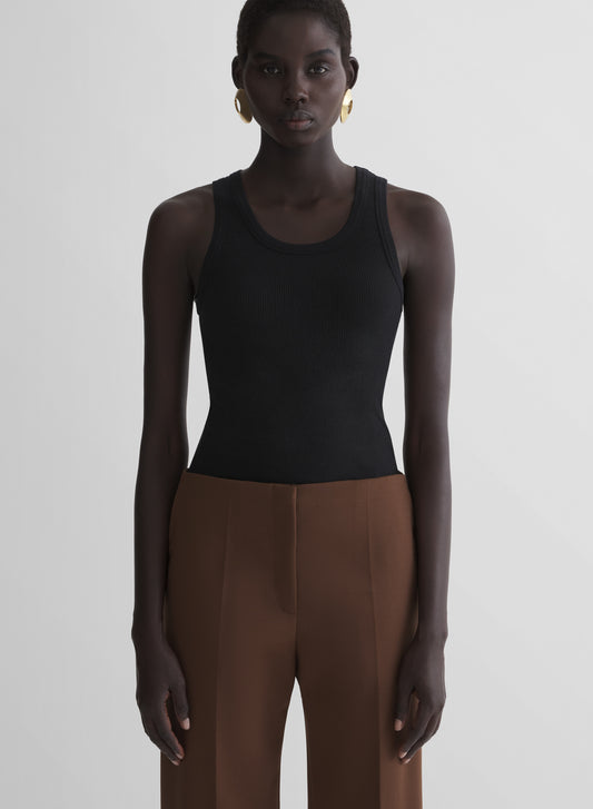 black ribbed tank top