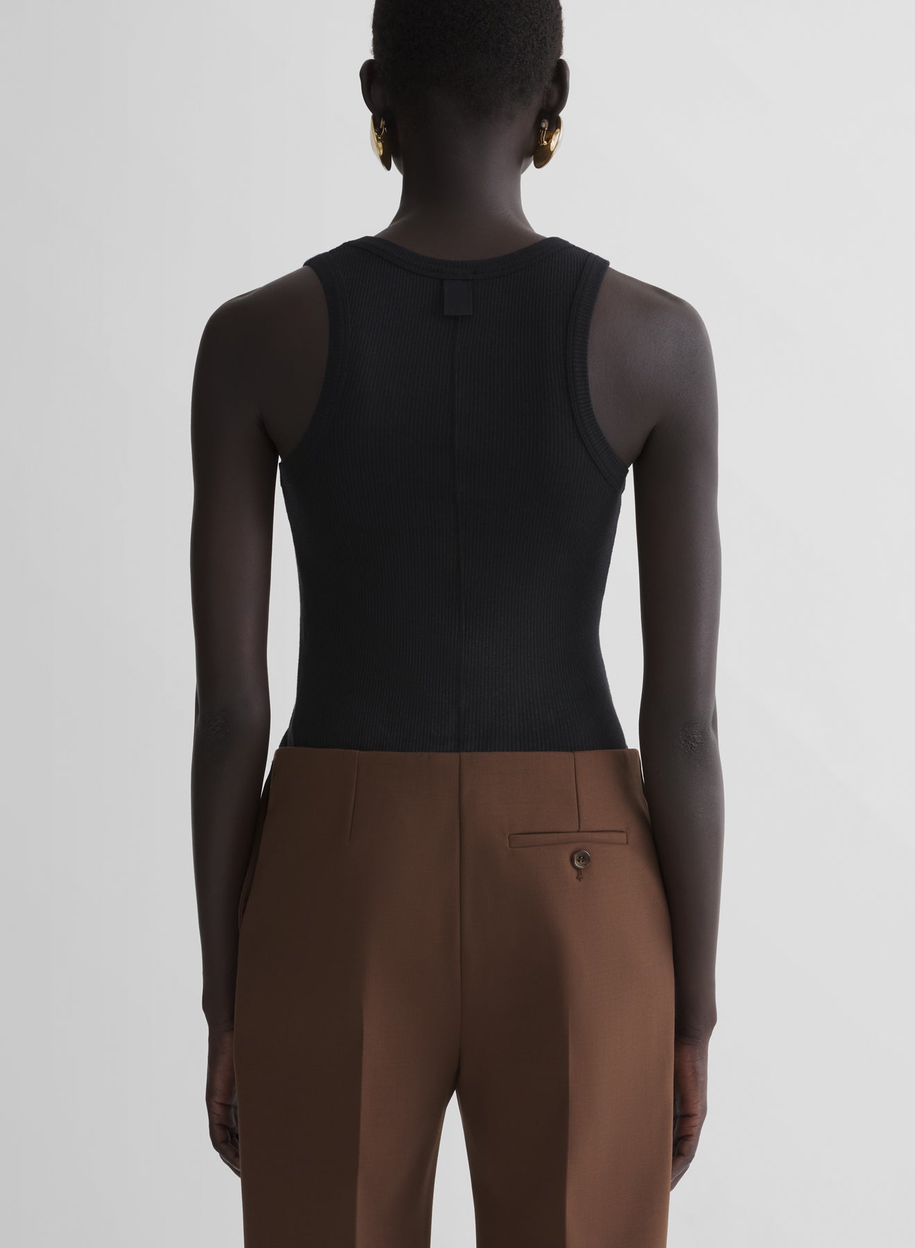 black ribbed tank top