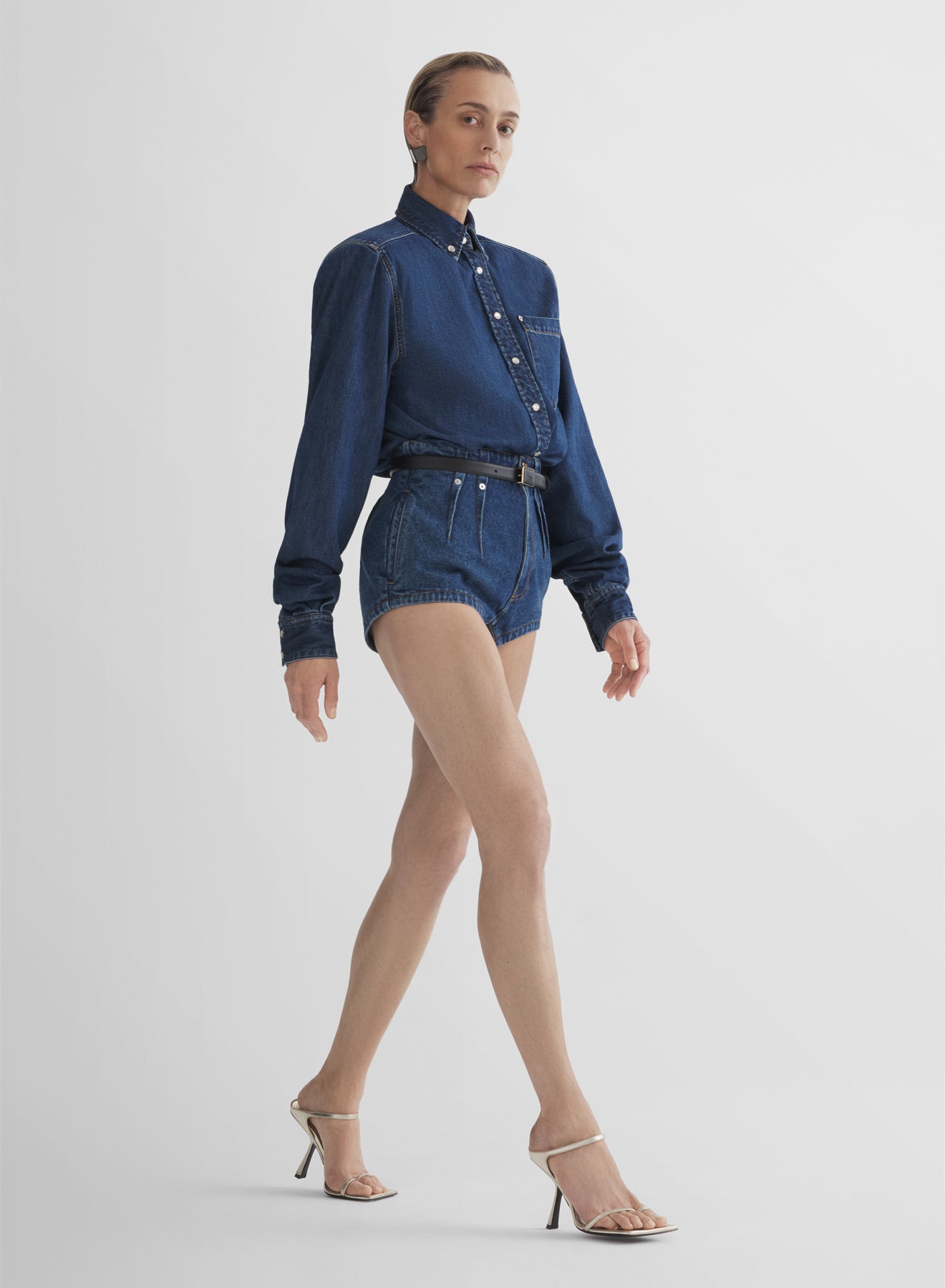 denim tailored shorts