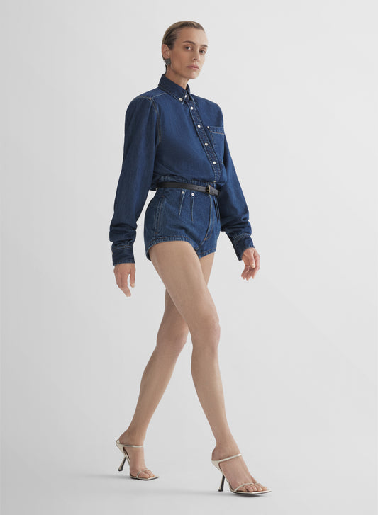 denim tailored shorts