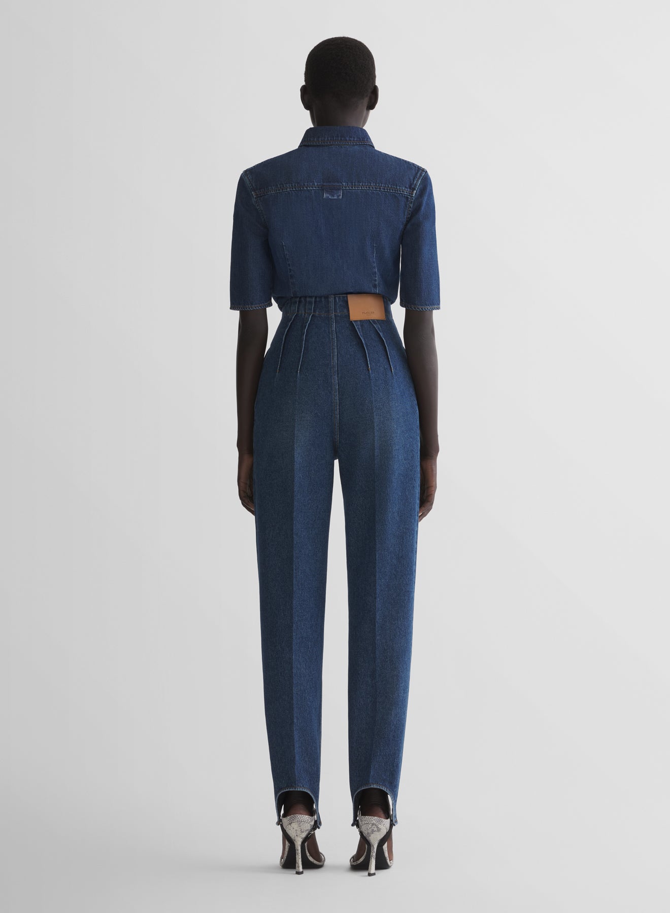 denim cigarette stirrup trousers