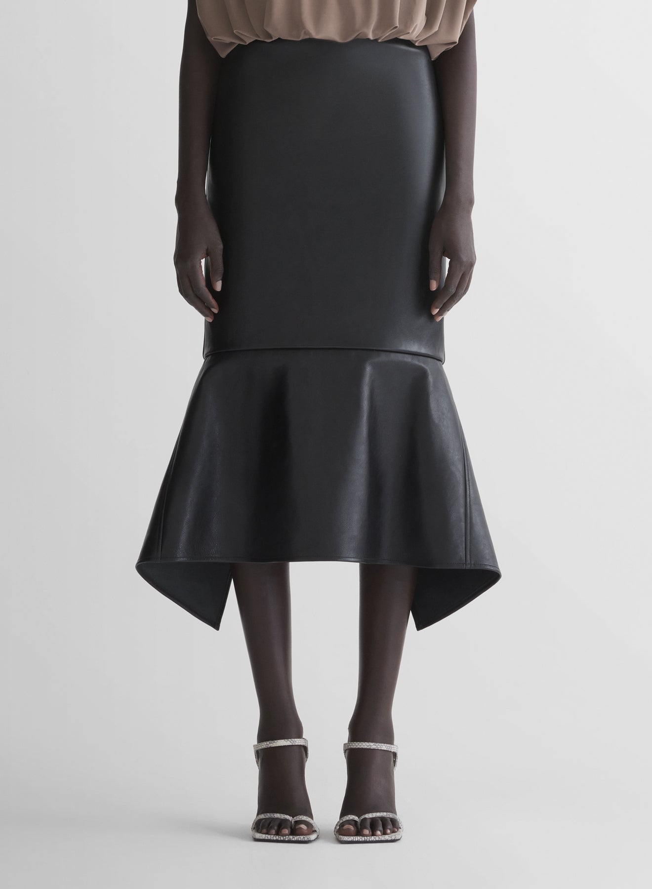 leather slit mermaid skirt