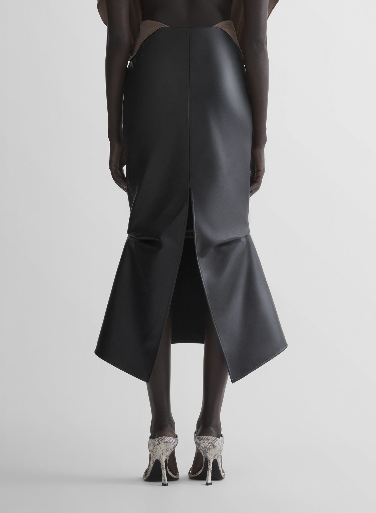 leather slit mermaid skirt