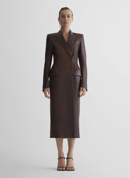 leather hourglass coat