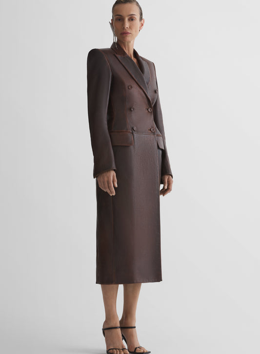 leather hourglass coat