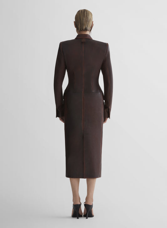 leather hourglass coat